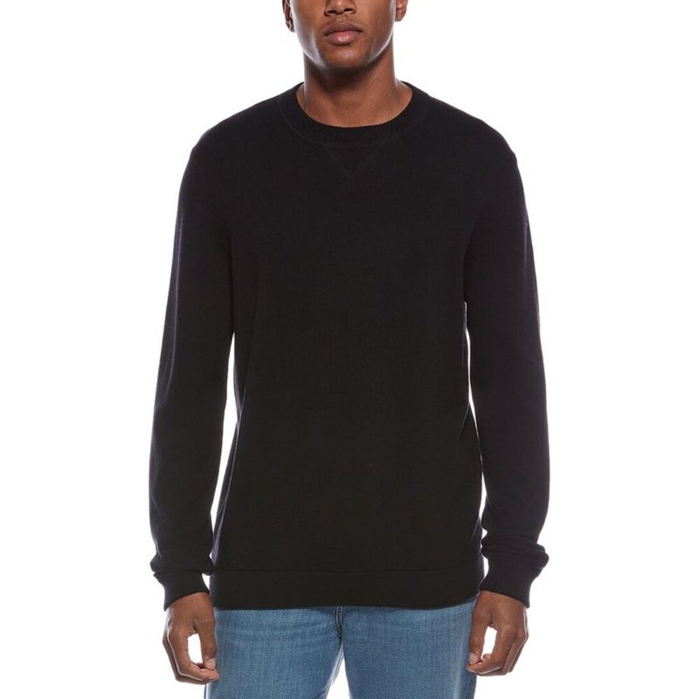 Kier + J Mens  Wool-Blend Crewneck Sweatshirt, Black